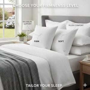 A comparison of medium and firm super king pillows for different sleeping positions.