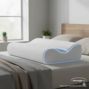 An ergonomic pillow with a specialist shoulder cut-out design to reduce pressure on the joint for side sleepers.