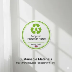 High-quality image representing eco-friendly pillows made from recycled polyester fibres in the UK.