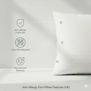 Icons representing hypoallergenic materials and dust mite resistance for British allergy sufferers.