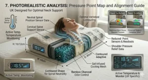 Close-up photorealistic detail of the durable quilted cotton fabric and a concealed zip fastener, with a machine washable icon indicating a 40°C care limit.