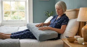 Alt text for image 5: Close-up illustration of a cooling gel layer on an arthritis pillow designed to soothe inflamed, painful joints at night.