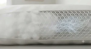 A child's pillow with mesh sides to improve airflow and keep little ones cool.