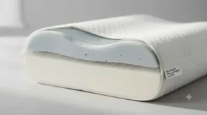 Cross-section illustration of high-density foam supporting body weight.