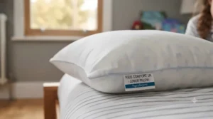 Side view showing ergonomic support for a child's neck and spine.
