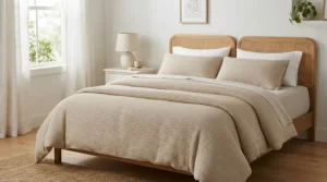 Value king size pillows displayed neatly on a freshly laundered bed