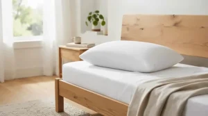 A cooling king size pillow for back sleepers featuring breathable fabric to help keep cool during warm summer nights.