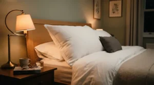 A high-loft king size pillow for back sleepers designed to cradle the head without sinking too deeply.