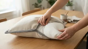 An oxford pillow for decorative bedding demonstrating correct pillow insert sizing within the decorative case